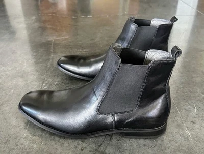 Botas Chelsea Express de cuero negras para hombre talla 13 zapatos de vestir sin cordones al tobillo  Foto 1 de 4