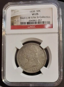 1838 Capped Bust Half Dollar 50c NGC VF25 STACK'S W 57TH ST COLLECTION Label - Bild 1 von 4
