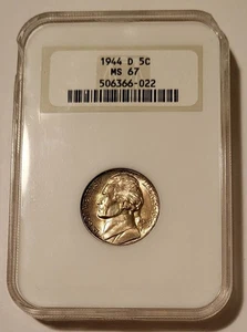 NGC 1944 D Jefferson Silver Nickel MS67 OH* - Picture 1 of 4