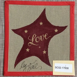 Handpainted Needlepoint Canvas | Love Star | **Must Read Description** - Picture 1 of 2