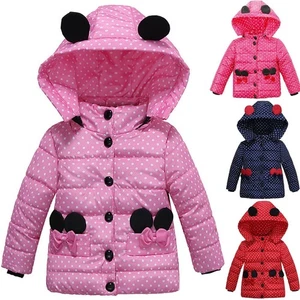 ▪Toddler Baby Girls Minnie Mouse Hooded Jacket Coat Winter Warm Outwear Clothes - Picture 1 of 7