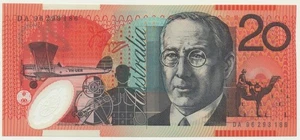 Australia: 1996 First Polymer $20 Fraser-Evans Last Prefix DA96 UNC Cat $700 - Picture 1 of 2