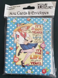 Mary Engelbreit - 9 Blank Note Cards & Envelopes “It’s Not The Years In Your..” - Picture 1 of 4