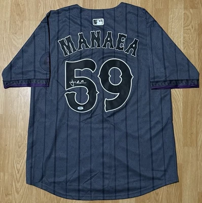 Sean Manaea Signed Autographed New York Mets City Connect Jersey PSA COA #59 - Image 1 of 4