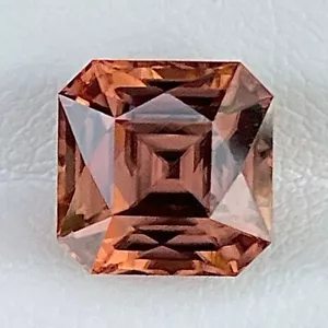 Natürlicher Pfirsich Zirkon 7,08 Karat Asscher geschnitten Schmuck Geschenk loser Edelstein - Bild 1 von 8
