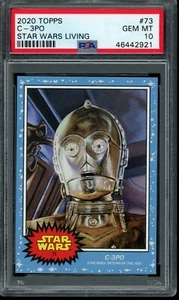 2020 Topps Star Wars Living Set #73 C-3PO PSA 10 Gem Mint SP Card ROTJ - Picture 1 of 2