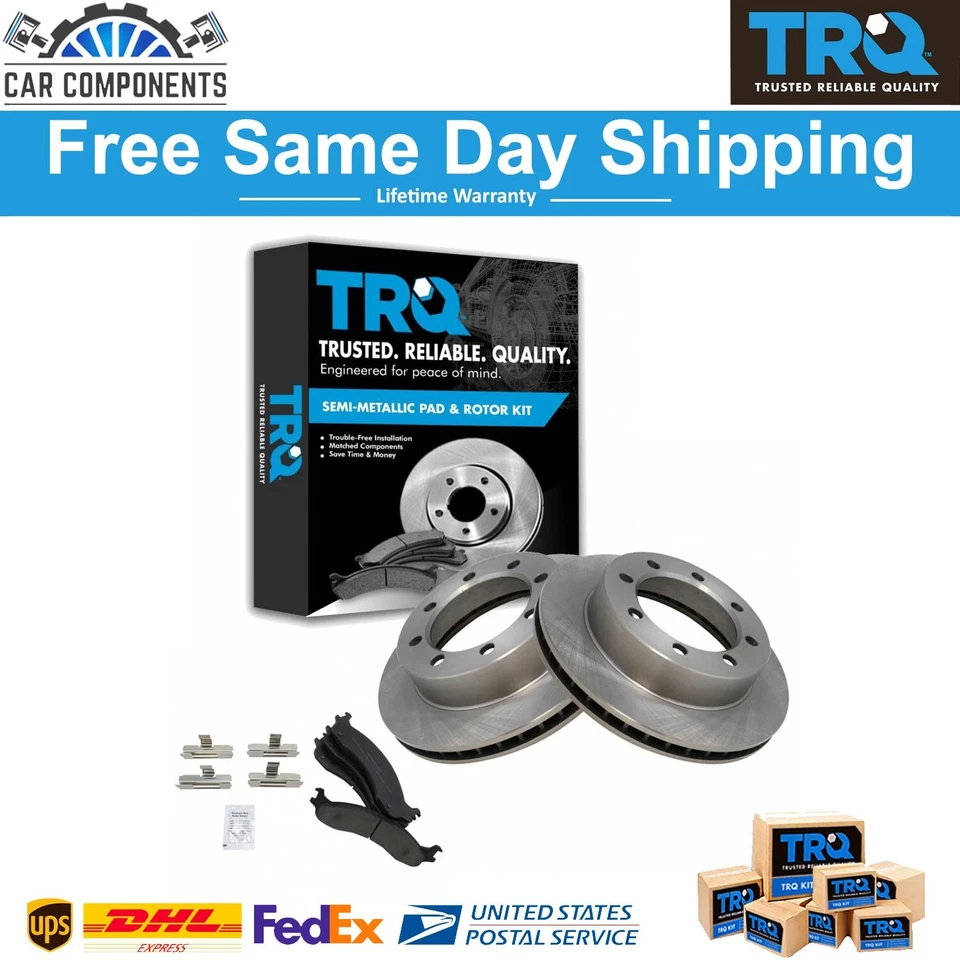 Nuevo kit de pastillas de freno delanteras y rotor de 8 orejetas TRQ metálico para Ford F250 F350 1995-1997 Foto 1 de 4