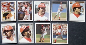 1981 Topps Album Stickers Cincinnati Reds Team Set of 9 Baseball Cards - Picture 1 of 4