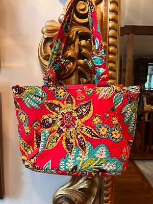 NEW VERA BRADLEY  Floral pleated Tote handbag Vibrant colors - Image 1 of 4