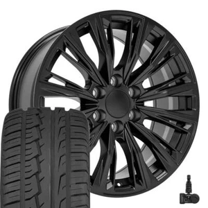 20 Inch Satin Black 84638161 Rims & 275/55r20 Tires Fit Escalade Tahoe Silverado - Picture 1 of 5