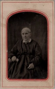 Tintype Antique Photo 1860s Granny Older Woman Portrait - Picture 1 of 2
