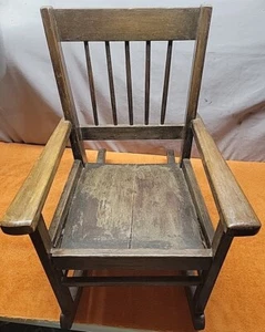L•Vintage Antique Children’s Rocking Chair, Made From Wood 23"T X 23"Long - Picture 1 of 20