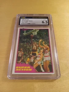 1981/82 Topps #109 West Magic Johnson (CSG 6.5 #E) Super Action Basketball Karte. - Bild 1 von 2