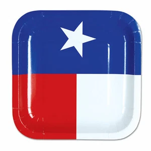 Texas State Flag Plates 7" 8 count(E) - Picture 1 of 1