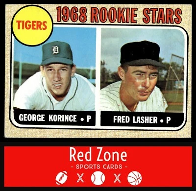 1968 Topps - #447 Tigers Rookie Stars (George Korince / Fred Lasher) RC EX - Image 1 of 2