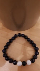 Very nice Good Luck Blue Goldstone and Howlite Gemstone Bracelet Handmade - Picture 1 of 3
