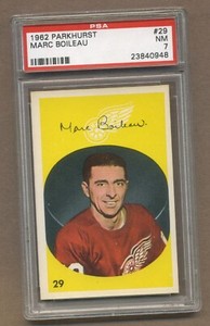 1962-63 Parkhurst Hockey Card # 29 Red Wings Marc Boileau PSA 7 NM