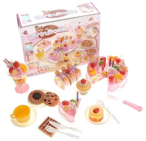 Birthday Cake 75pcs Pretend Play Food Toy Set Pink - Picture 1 of 3
