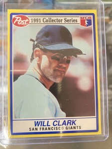 Will Clark Post Cereal 1991 Collector Series San Francisco  SF GIANTS 3 of 30