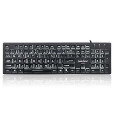 Perixx PERIBOARD-317 Wired Backlit USB Keyboard Big Print Letter with White I... - Image 1 of 4