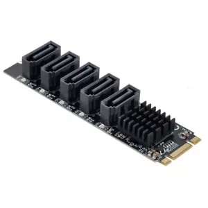 SATA 3.0 6 Gbit/s Konverter Port NGFF Schlüssel B+M auf JMB575 2280 5 Ports Adapter - Bild 1 von 5