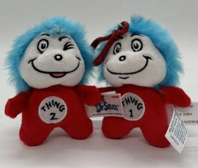 Aurora - Dr. Seuss - 5" Thing 1&2  Plush - Thing 1 Has A Clip For Backpack Keys - Image 1 of 4