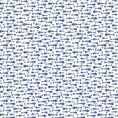 Tela Feline Drive KITTY CITY Huesos de Pez Blanco - Cuarto Graso (18"x22") FQ Foto 1 de 4