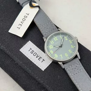 TSOVET JPT-TF40 JAPAN MOV'T GRAY GREEN WR 50M MEN'S WATCH NEW BATTERY - Picture 1 of 10