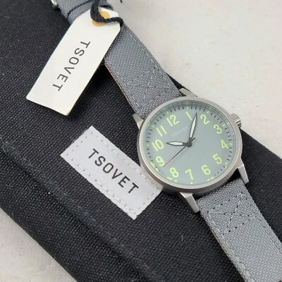 RELOJ HOMBRE TSOVET JPT-TF40 JAPÓN MOV'T GRIS VERDE WR 50M BATERÍA NUEVA  Foto 1 de 4