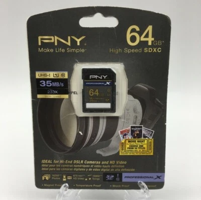 PNY Professional 64GB SDXC UHS-I Card (P-SDX64U1-GES3) - Image 1 of 2