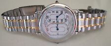 Men's Gold & Silver Finish Fashion 2 Time Zone(Dual Time)Dressy/Casual Watch