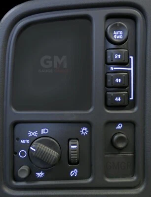 Left Dash Switches 4WD Bulb to Blue LED Upgrade Kit for GM Trucks SUVs 2003-06 - Image 1 of 4