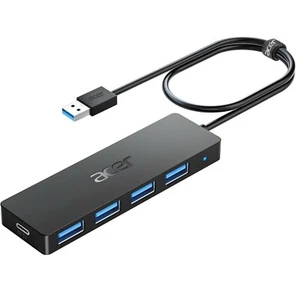 USB Hub 4 Ports, Multiple USB 3.0 Hub, USB A Splitter for Laptop With USB C - Picture 1 of 8