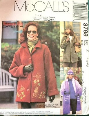 3788 Vintage McCalls SEWING Pattern Misses Jacket Hat Scarf Woman's Day XL OOP - Image 1 of 2