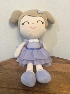 Gloveleya Plüschpuppe lila Kleid Stofftier 13 Zoll Zöpfe geschlossene Augen Ballerina - Bild 1 von 4