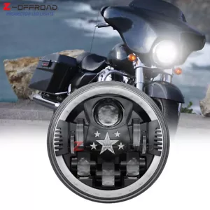 1pc 7" Motorcycle LED Headlight Fit For Electra Glide Ultra Classic Street Glide - Picture 1 of 7