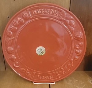 LA Ceramica NAPOLI MARGHERITA Orange Pizzaplatte 12 3/4", Italien, Neu/Neu mit Etikett - Bild 1 von 7