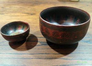 Antike russische Holzschalen 2er Set - Bild 1 von 5