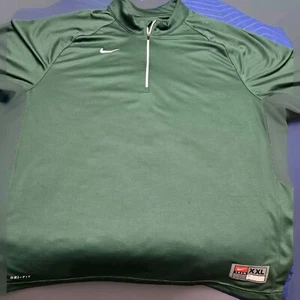 Nike Team 1/4 Zip Poloshirt Herren Large Kurzarm weiß grün gebraucht - Bild 1 von 6