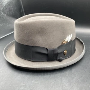 Vintage Gray Men’s Fedora Hat Made By Champ Size 7-1/8 Kasmir Finish With Box - Picture 1 of 15