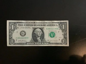 2017 $1 DOLLAR BILL G22111132D Trinary (123) - Picture 1 of 4