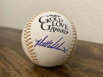Guante de béisbol de oro firmado por Matt Williams  Foto 1 de 2