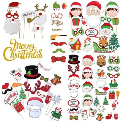 TRIMMING SHOP Christmas Mix Party Props Photo Booth Selfie Moustache Birthday Wedding Selfie
