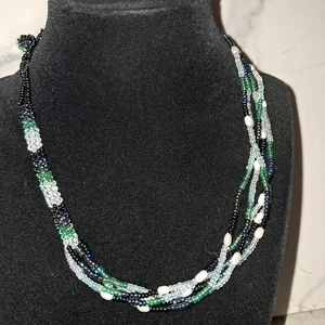 5 Strand Beaded Necklace With Freshwater Pearls - Picture 1 of 4