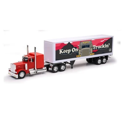 New-Ray Toys Peterbilt Custom 379 with Dry Van Trailer Die Cast with Openable - Image 1 of 2