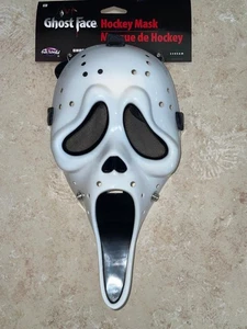 SCREAM GHOST FACE WHITE HOCKEY MASK COSTUME FW93602 NEW - Picture 1 of 2