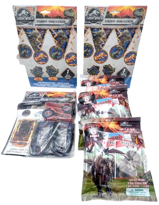 Gran Lote de Suministros de Fiesta Jurassic Park World Decoraciones Favores Pegatinas Cumpleaños Foto 1 de 4