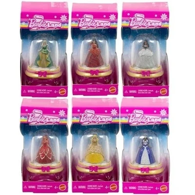 New Mattel Mini BarbieLand Holiday Barbie Doll & Snow Globe Complete Set of 6 - image 1 of 2