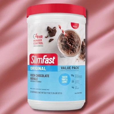 Mezcla de batido de reemplazo de comidas, rico chocolate real, 20,18 OZ, Foto 1 de 4