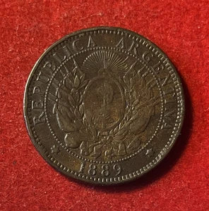 Argentina 2 Centavos 1889 Bronze Coin KM#33 T6750 - Picture 1 of 2